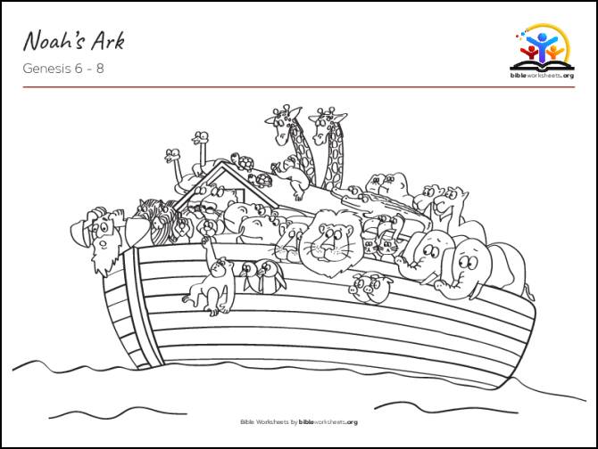 Noah's Ark Bible Coloring Sheet